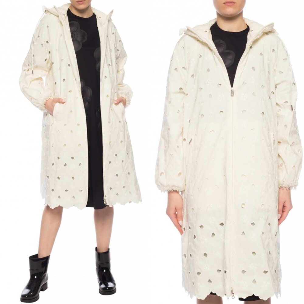 Moncler Genius Moncler Zaleia Layered Coat Embroidered Floral Drawstring Hood